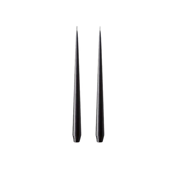Ester & Erik - Taper Candle 32cm - Raw Black (pair)