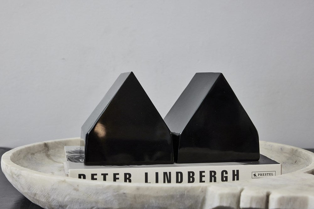 Pair of Hand Cast Glass Sculpture Book Ends