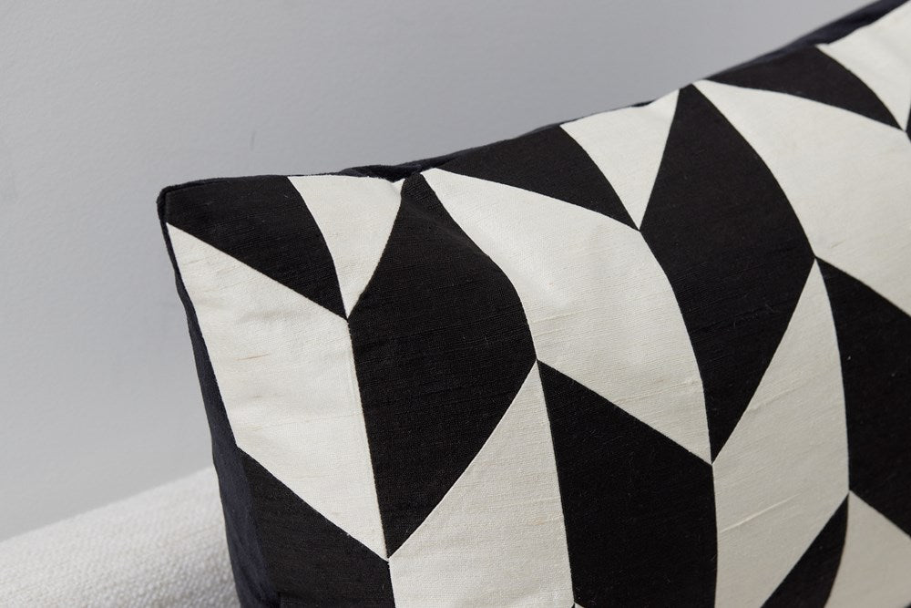 Chevron Silk Applique cushion cover
