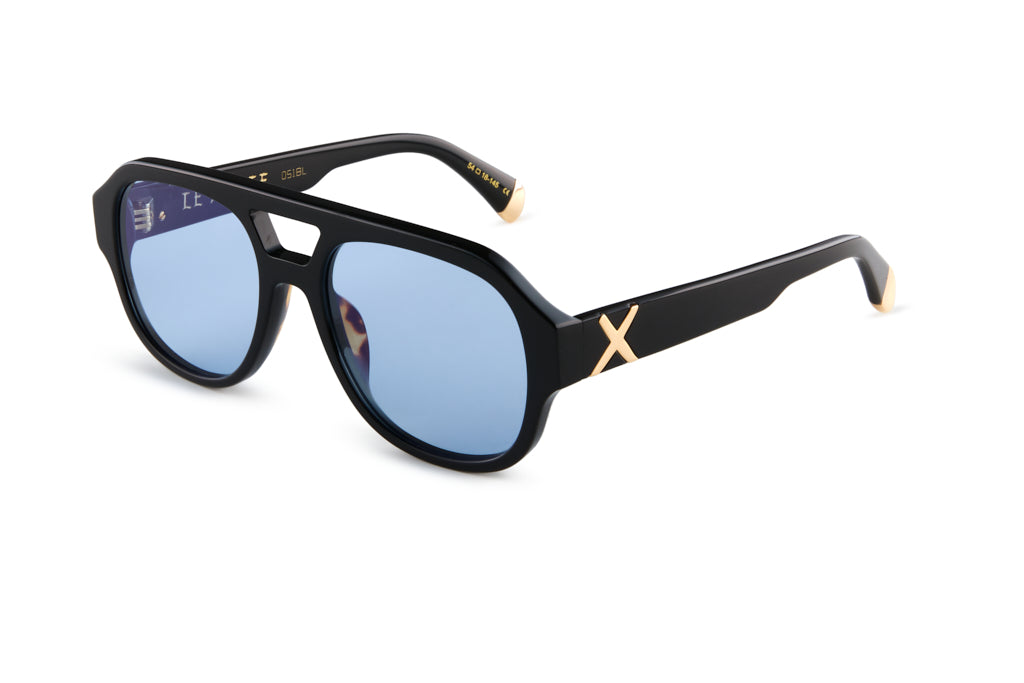 Oscar and Frank sunglasses - Le Style - gloss black/ blue lens