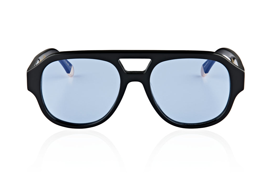 Oscar and Frank sunglasses - Le Style - gloss black/ blue lens