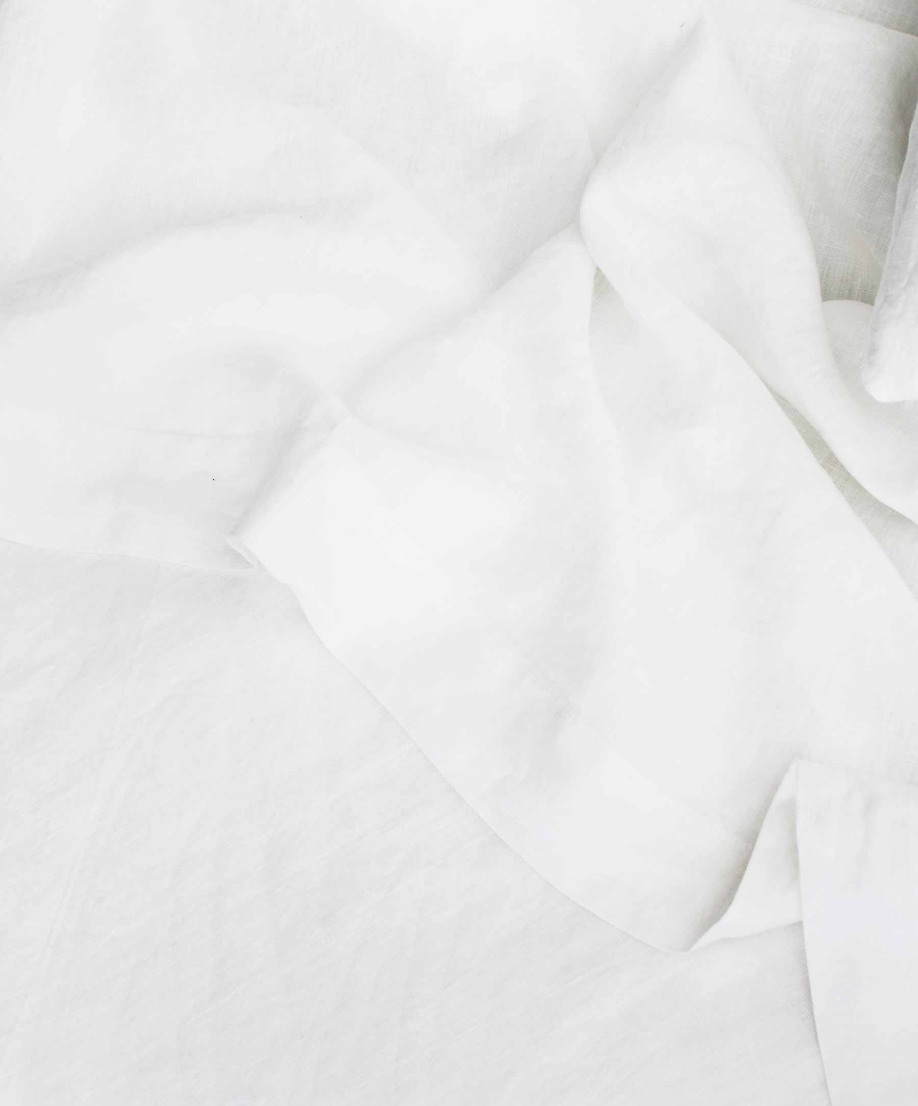 Cultiver - Linen Flat Sheet with Border - White Queen/King