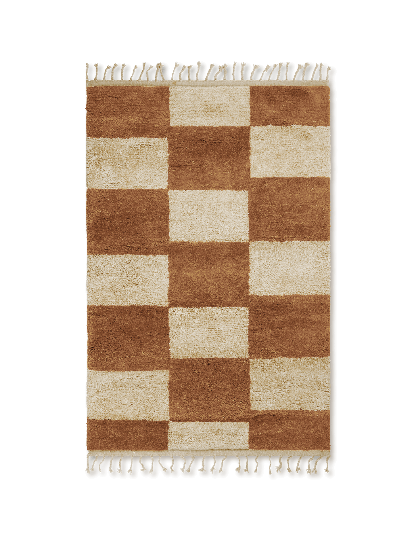 Mara Knotted Rug - Dark Brick/Off-White