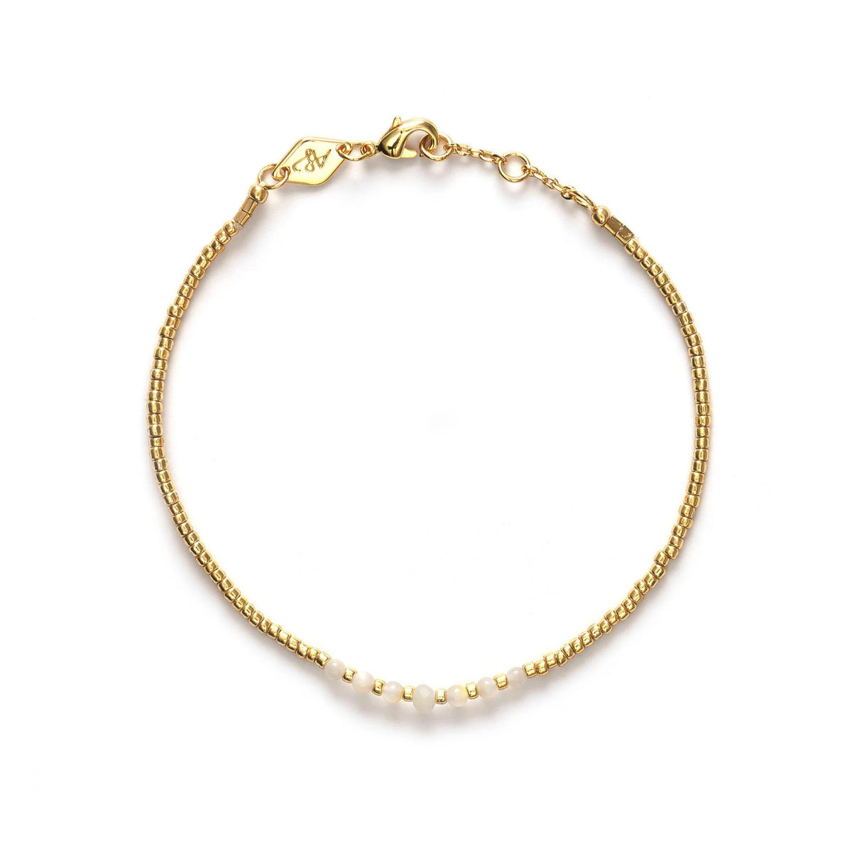 ANNI LU- Bead & Gem Bracelet - Pearl