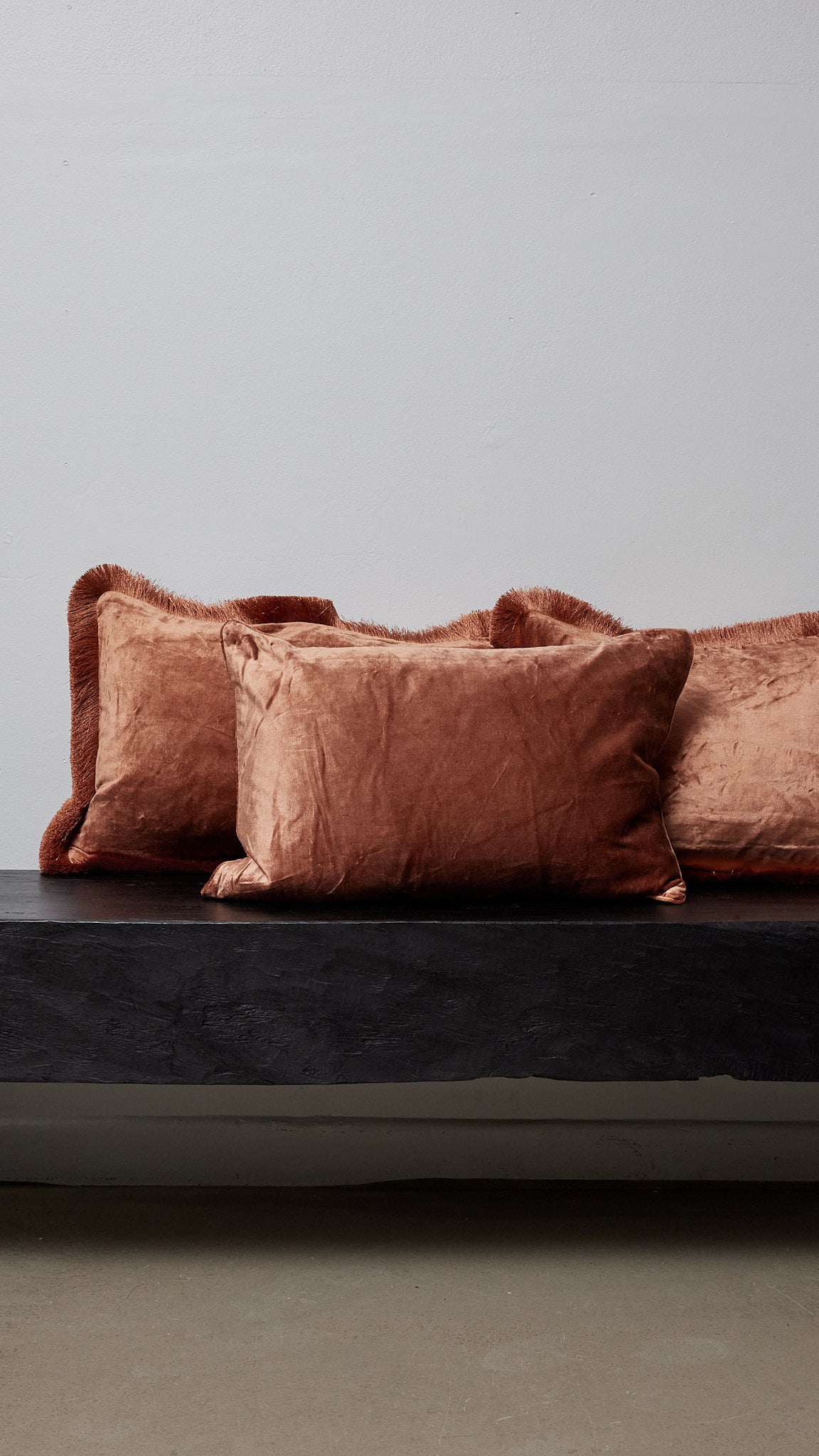 tulay cushion - fringe - RUST
