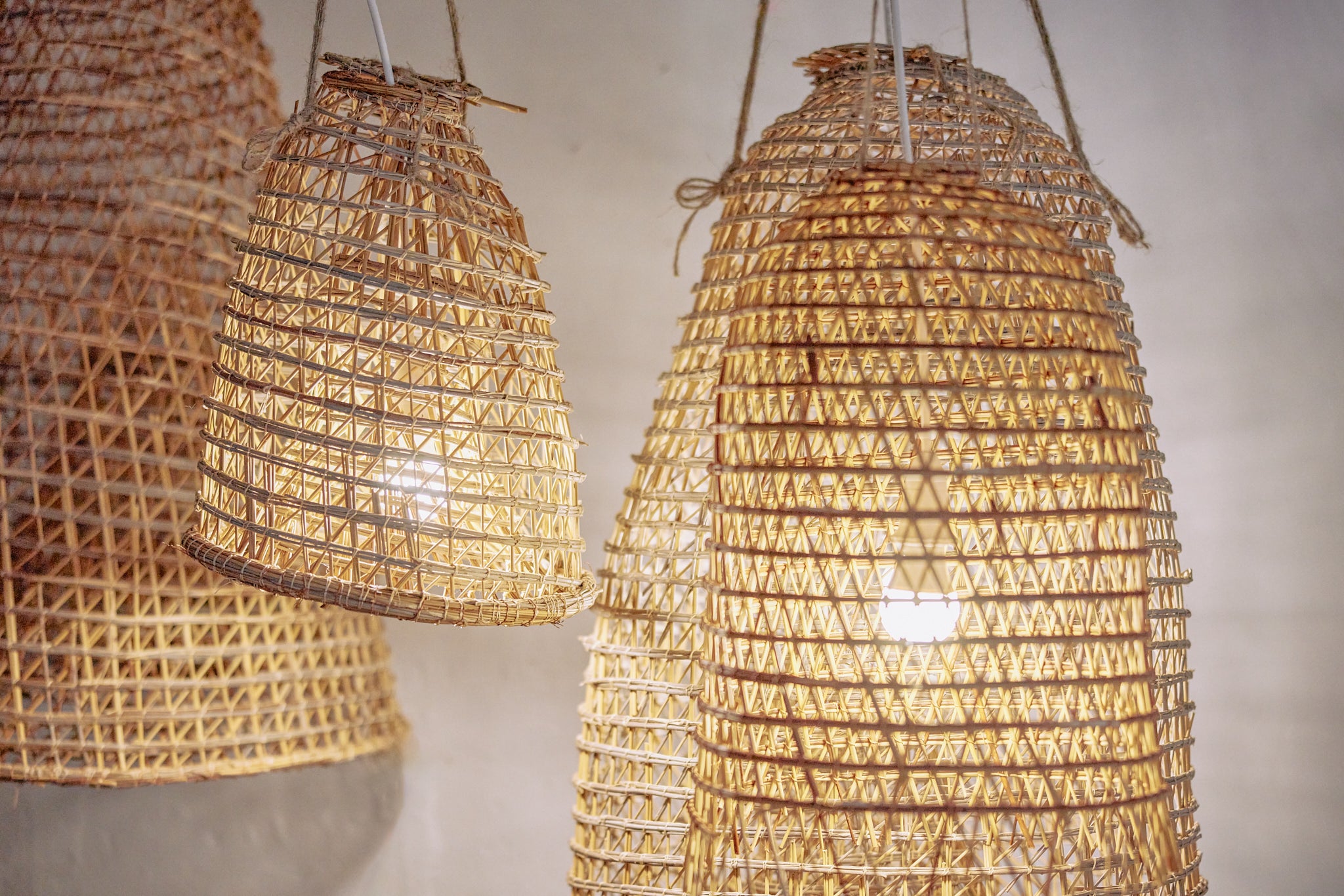 Vintage Puglia Italy Woven Fishing Basket - Single Layer