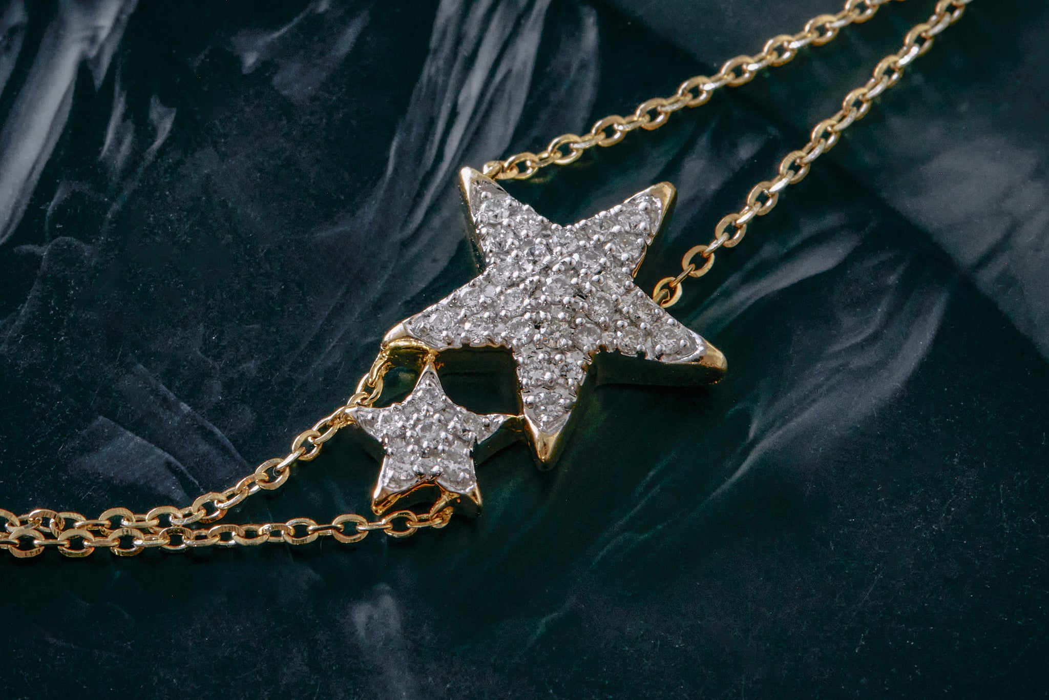 CONSTELLATE BY BRUCE ROBINSON DIAMONDS - LUCINA Double Star Diamond Bracelet Yellow Gold