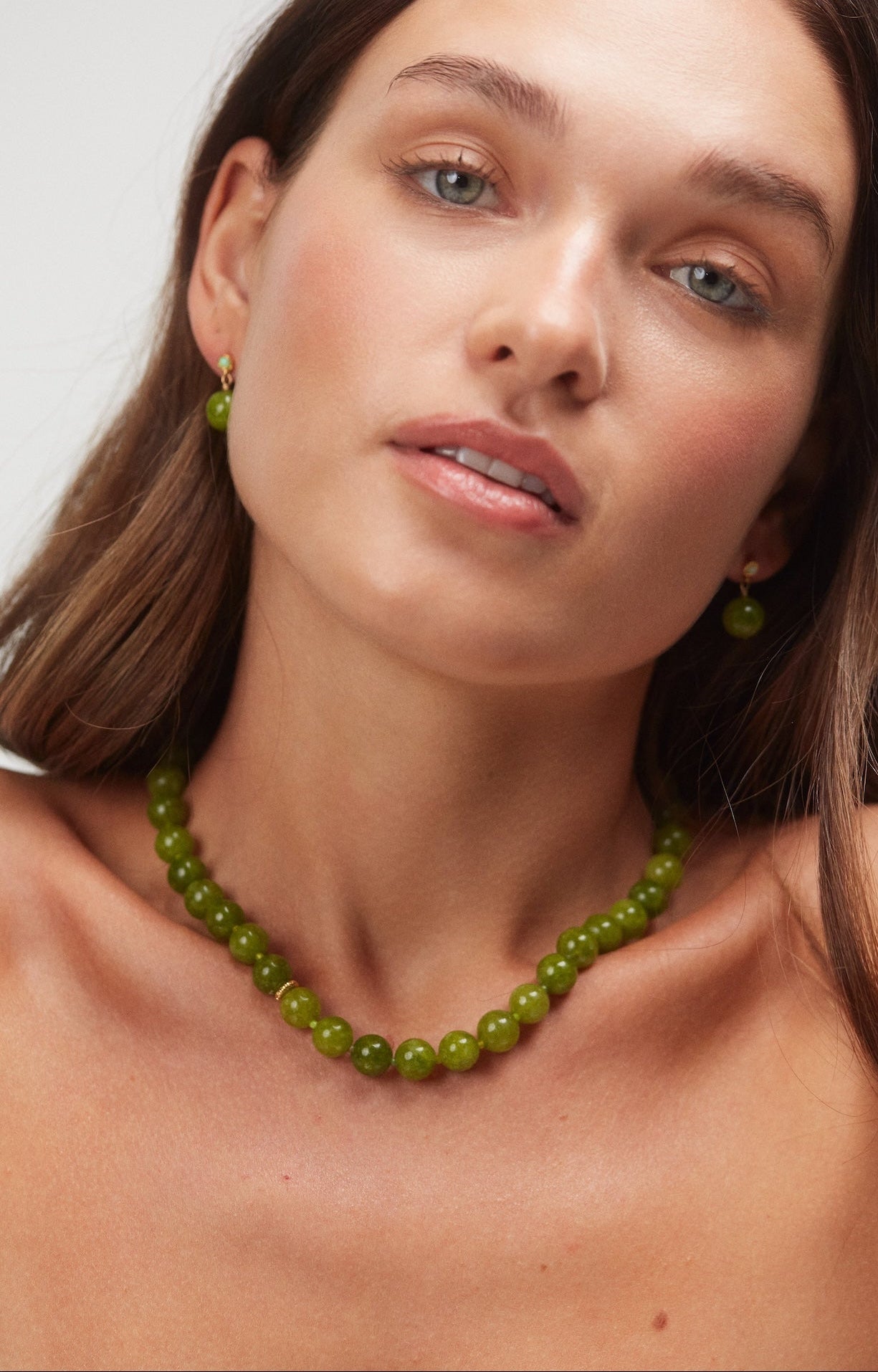 ANNI LU - Ball Necklace - Sage Green