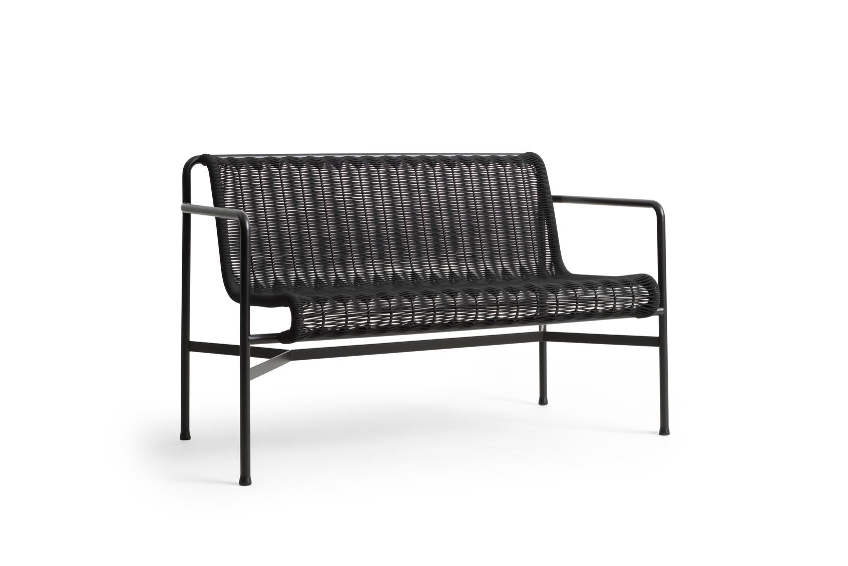 HAY - Palissade Cord Dining Bench with Armrest Anthracite