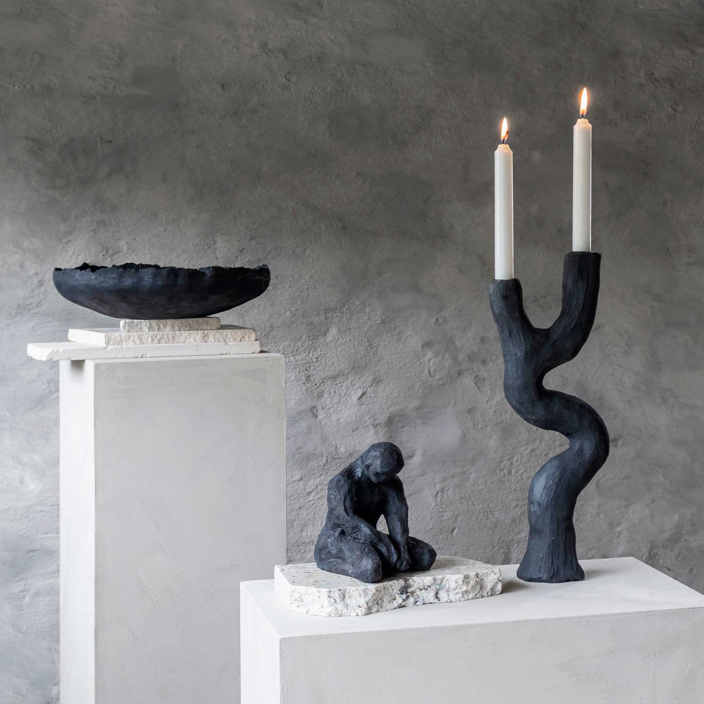 Mette Ditmer Art Piece Candleholder - Black