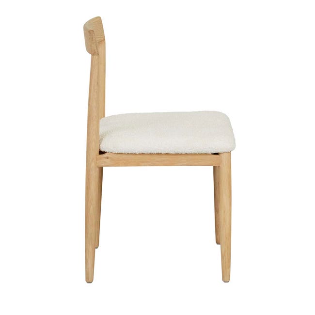 Tori Dining Chair - Frost Boucle - Light Oak