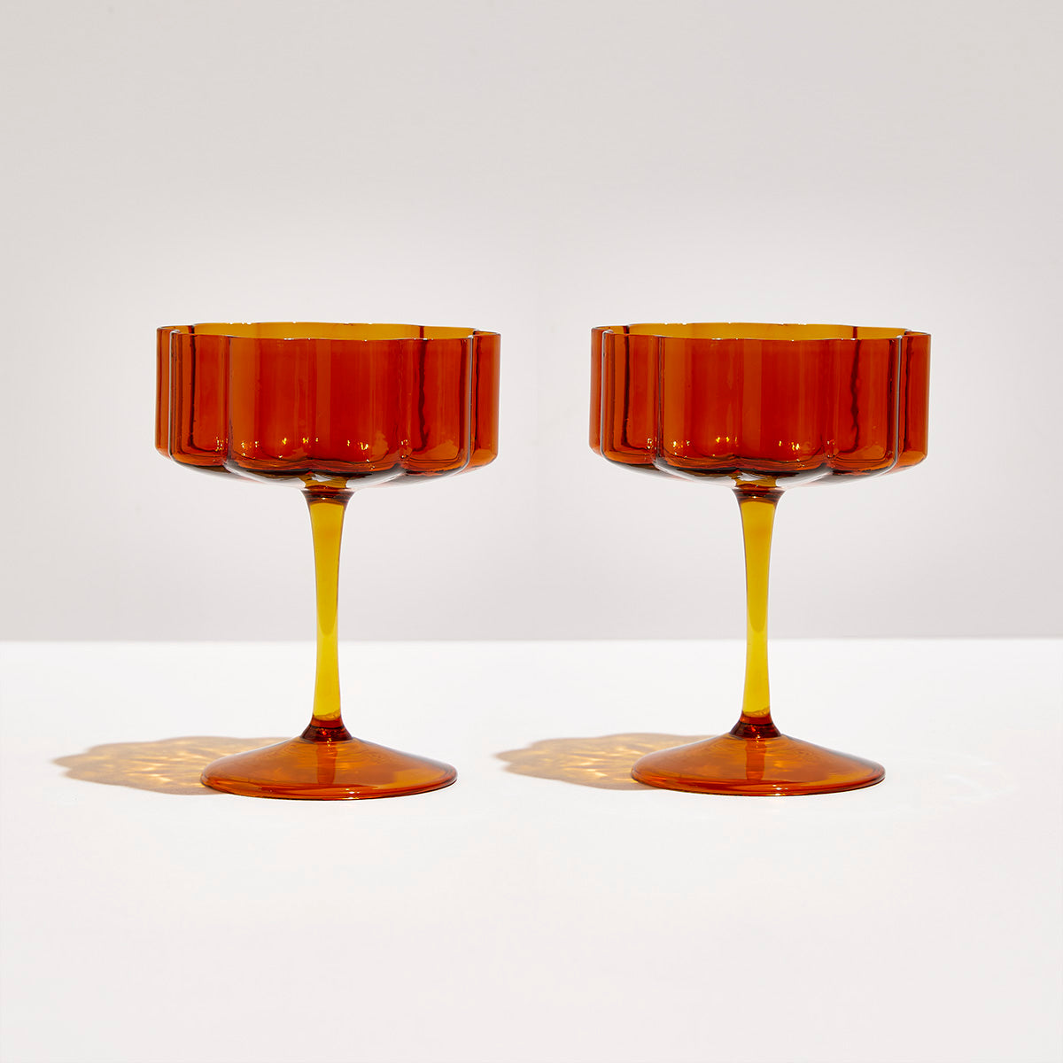 FAZEEK Two x Wave Coupe Glasses - Amber