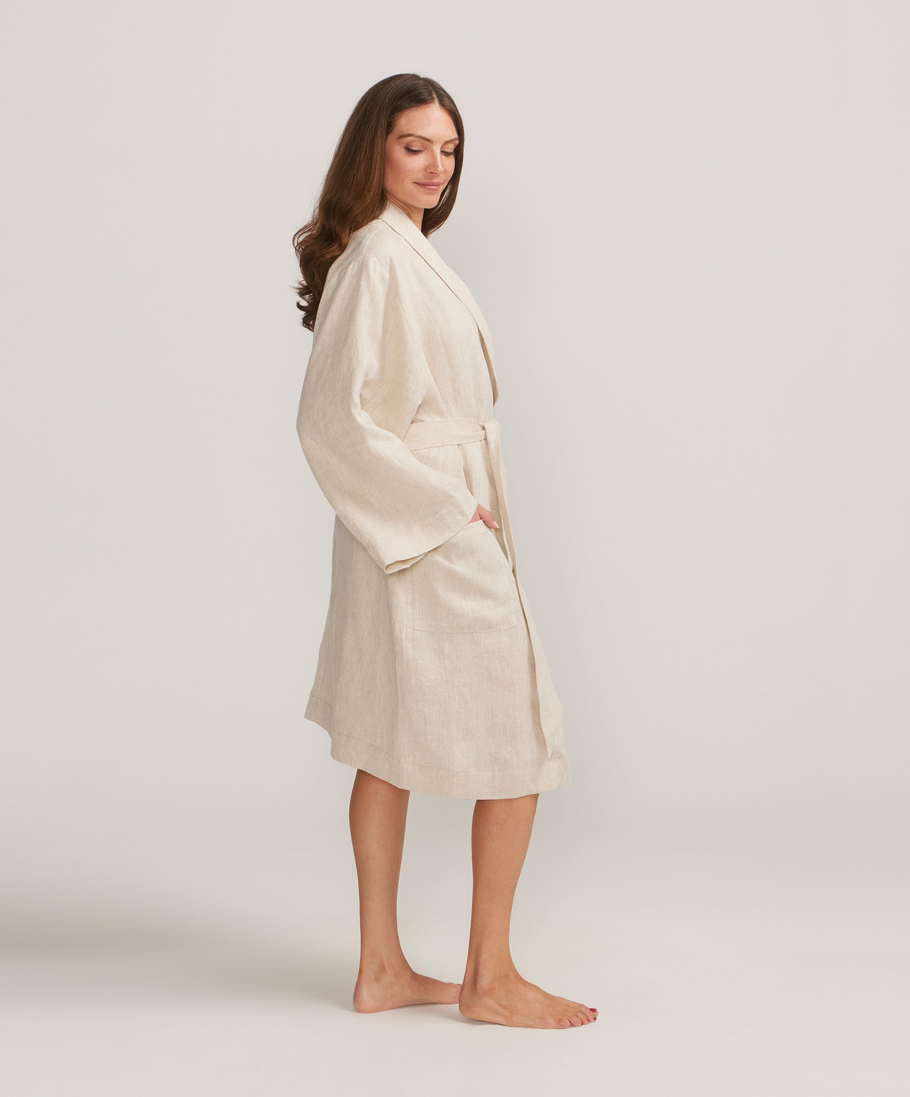 Cultiver Linen Robe - Natural
