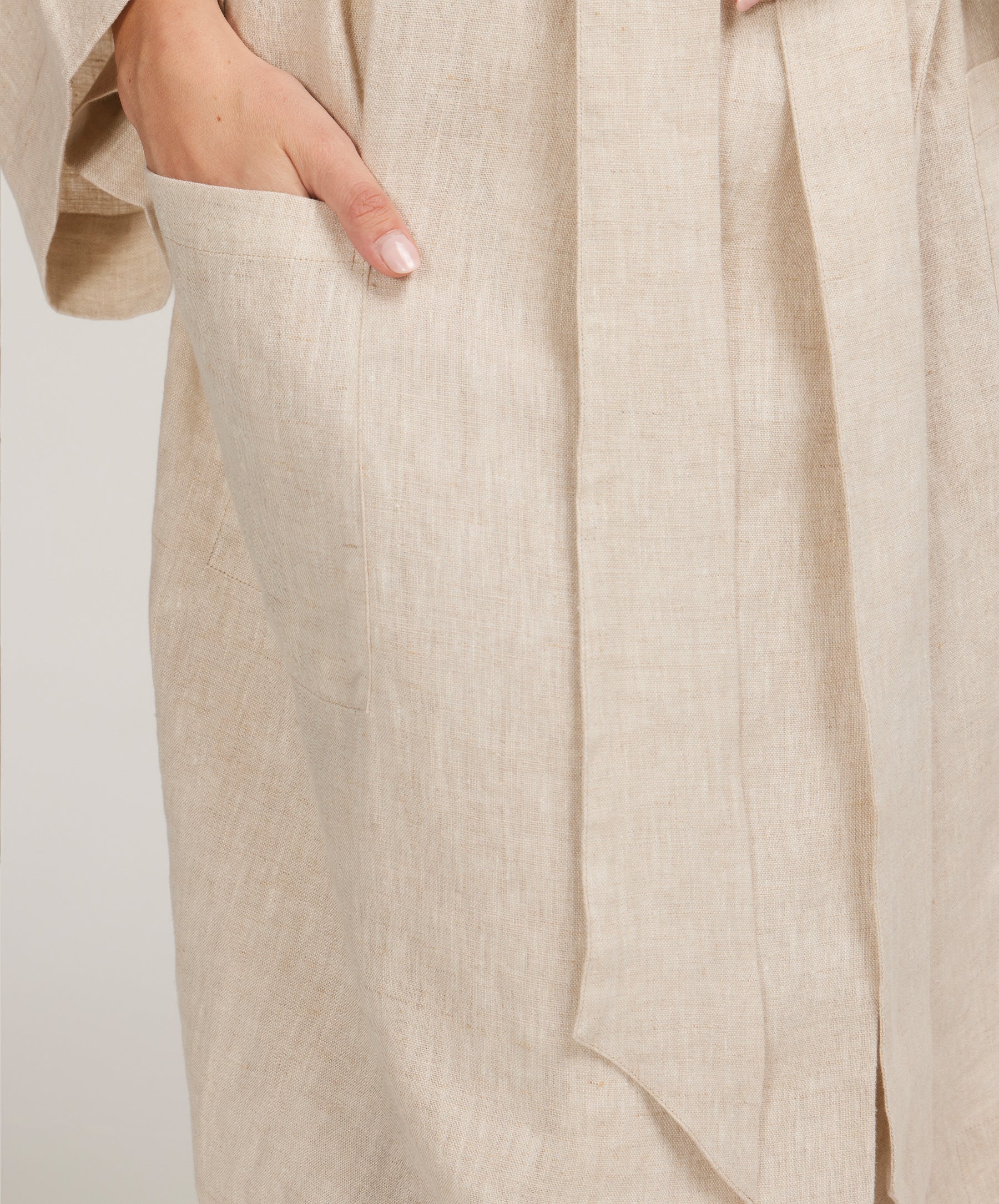 Cultiver Linen Robe - Natural