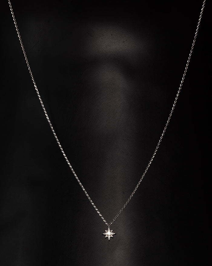Constellate - Markus Aurelius 18ct White Gold Single Star Diamond Necklace