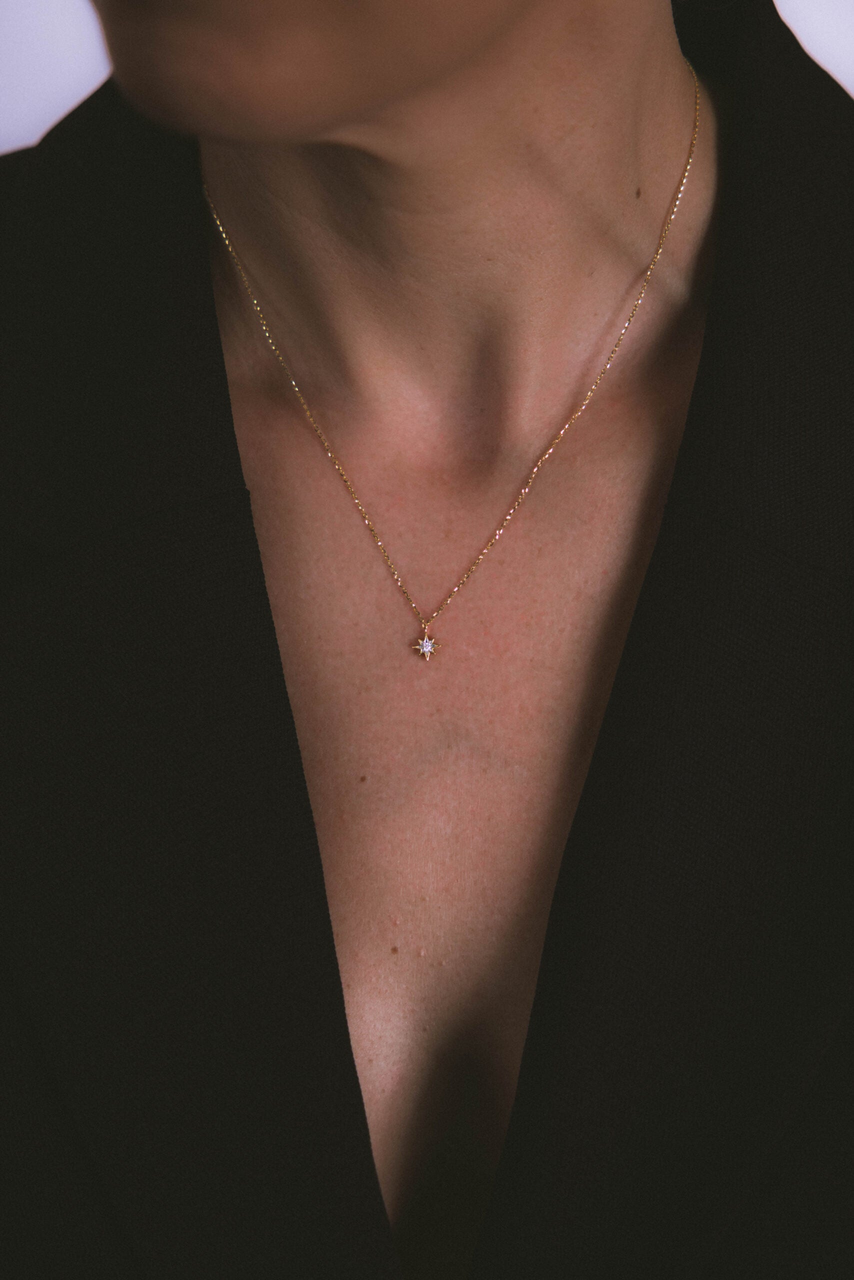 Constellate - Markus Aurelius 18ct Yellow Gold Single Star Diamond Necklace
