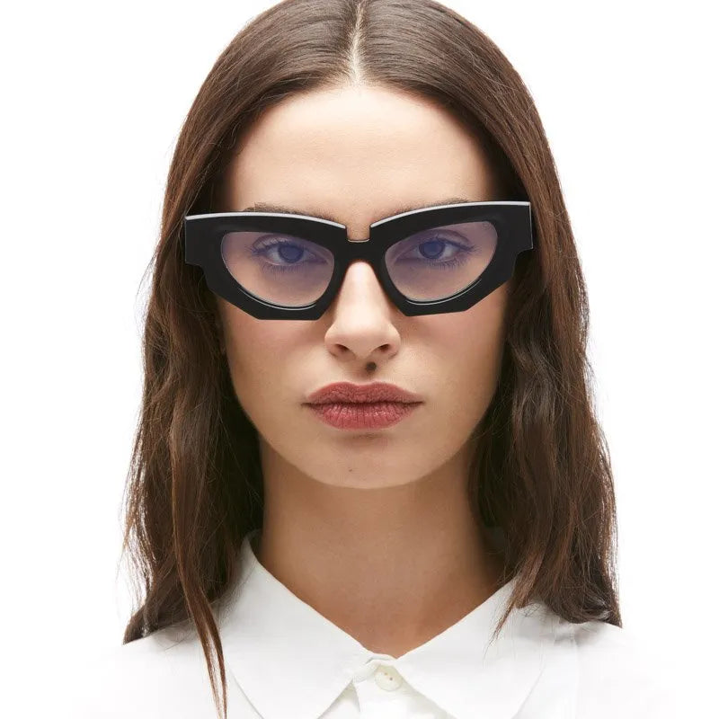 KUBORAUM - F5 Sunglasses - Black Shine in Grey Lens