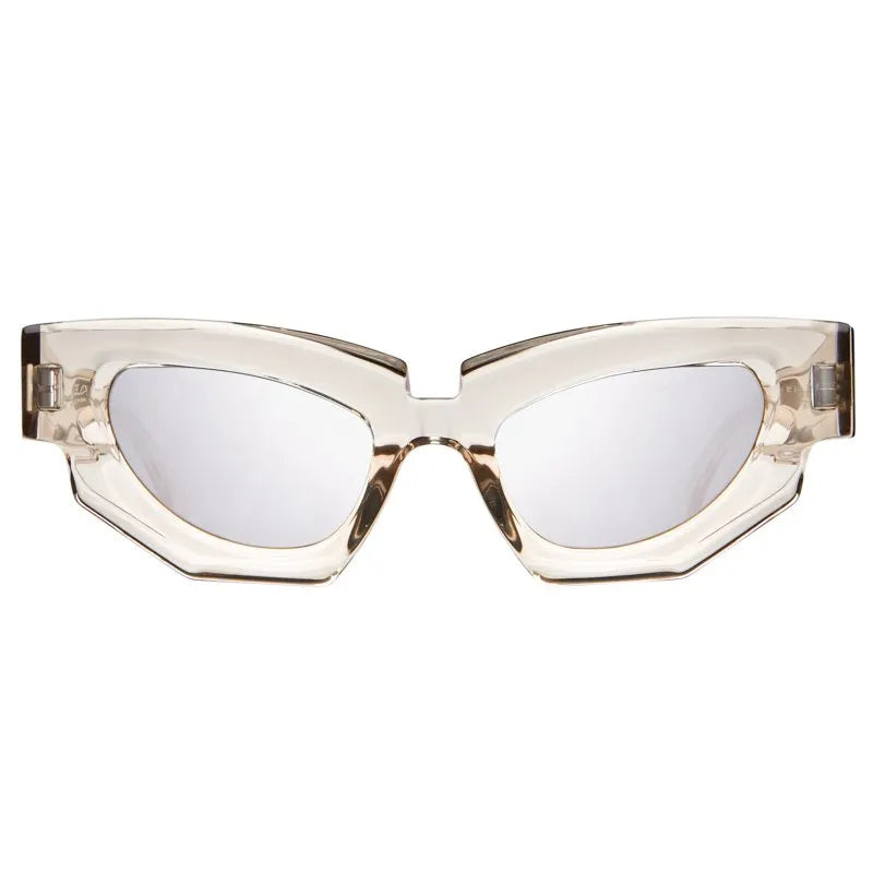 KUBORAUM - F5 Sunglasses - Transparent Taupe in Flash Silver Pink Lens