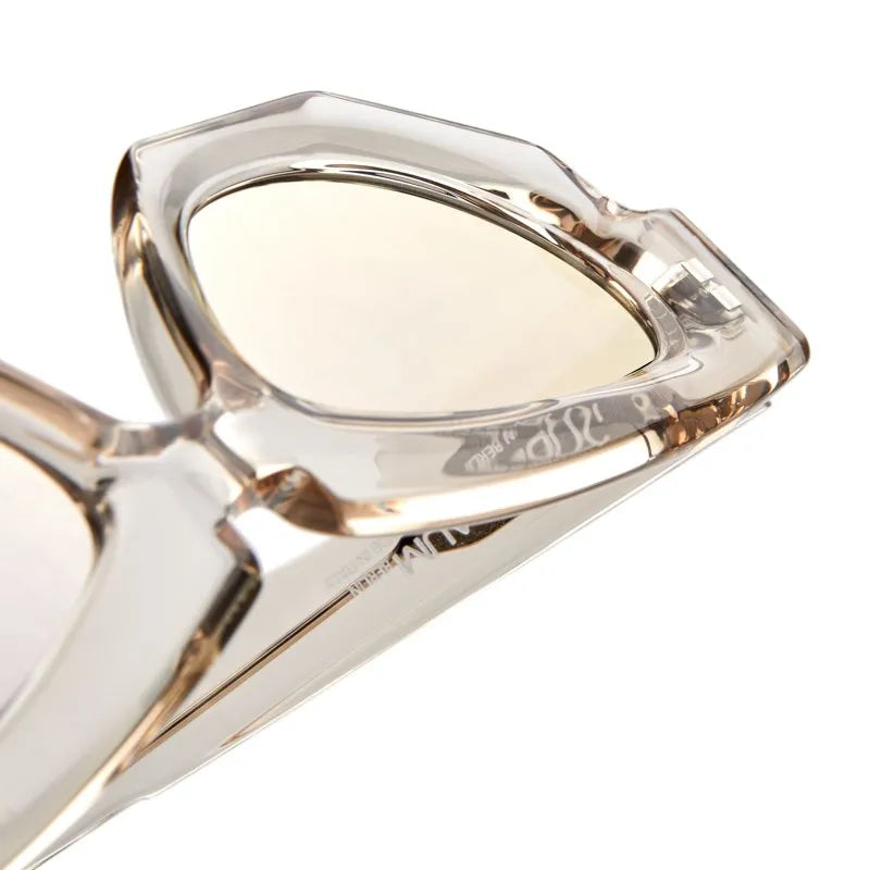 KUBORAUM - F5 Sunglasses - Transparent Taupe in Flash Silver Pink Lens