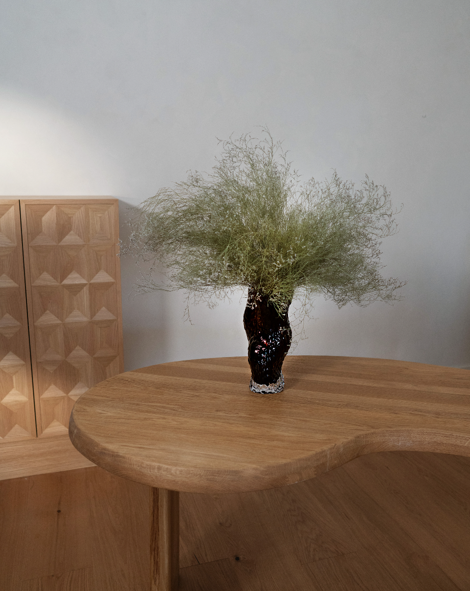 Hein Studio - Ostrea Rock Glass Vase - Rust