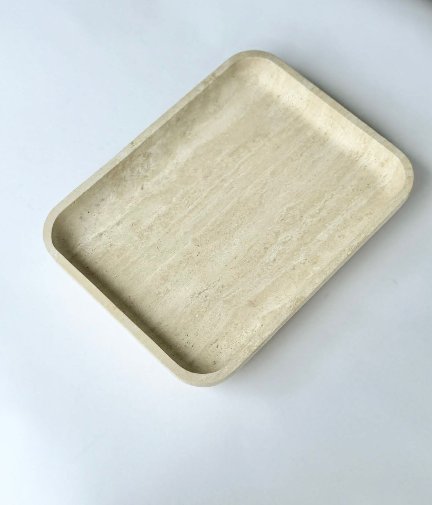 Architect Footed Letter Tray - Beige Travertine