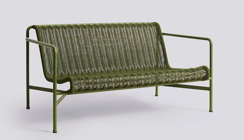 HAY - Palissade Cord Dining Bench with Armrest - Olive - PRE ORDER