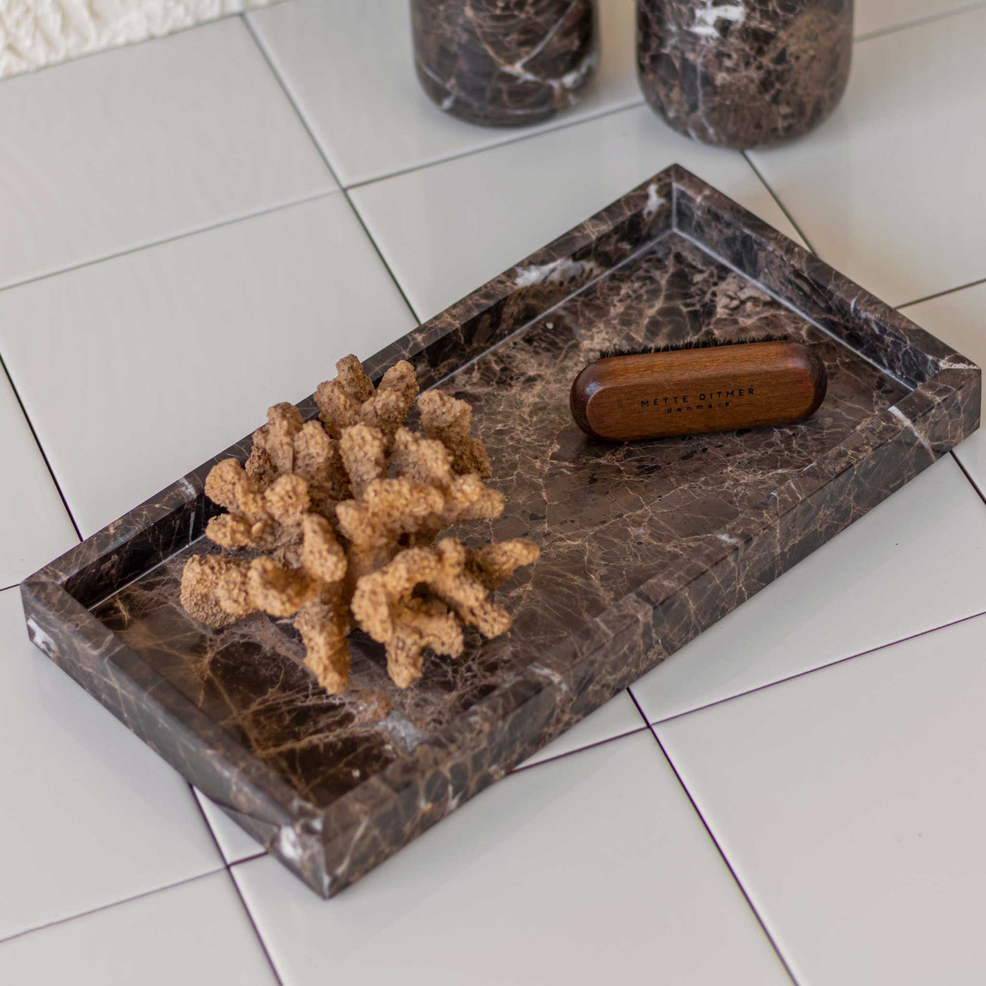 Mette Ditmer Marble Deco Tray - Brown