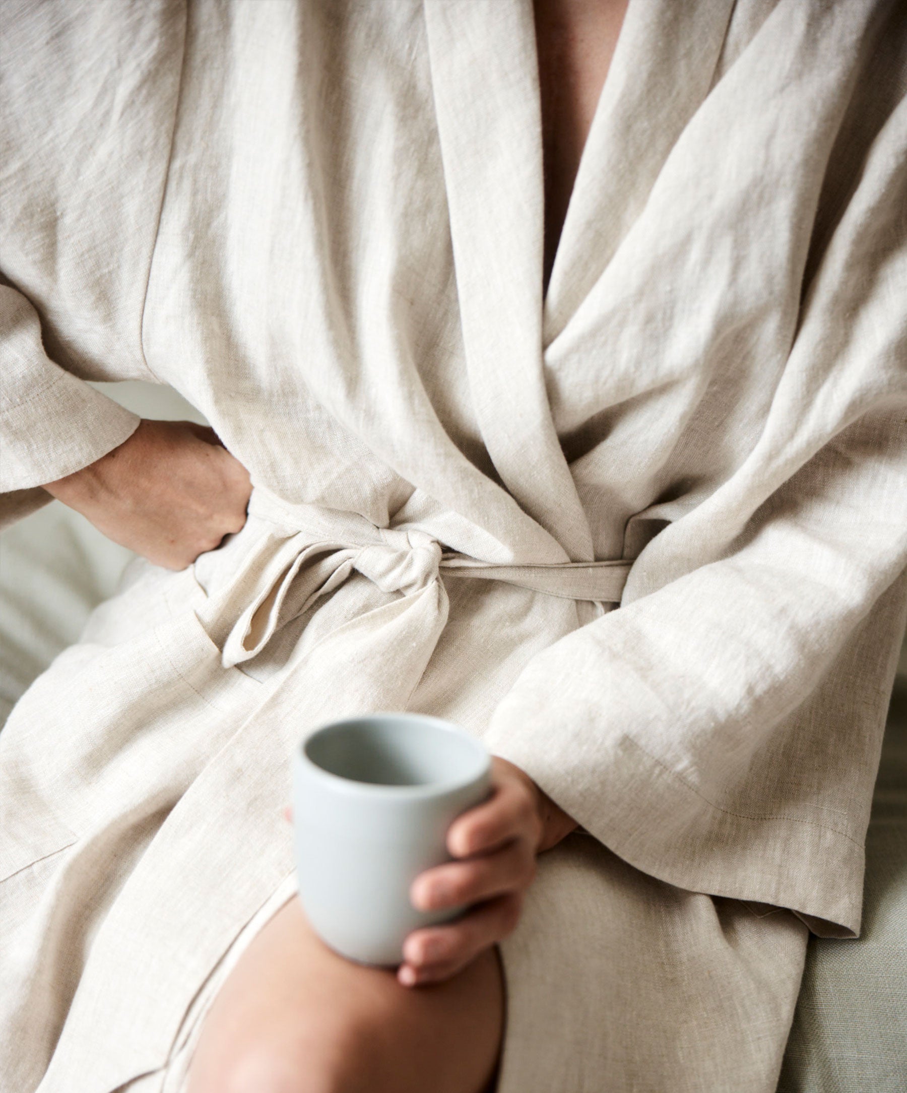 Cultiver Linen Robe - Natural