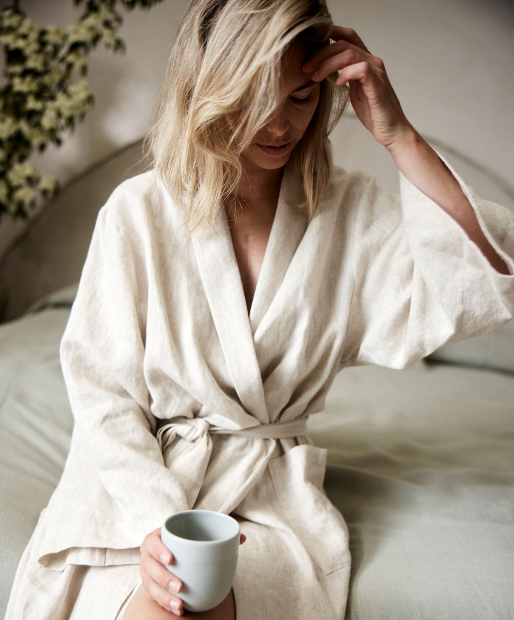 Cultiver Linen Robe - Natural