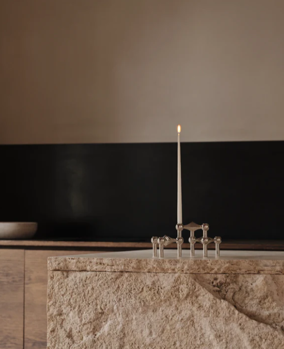 STOFF Nagel - Taper Candle Holder Set 3pcs - Chrome Configuration 2 (PRE ORDER) - FREE PACK OF 12 STOFF/ESTER ERIC CANDLES with purchase