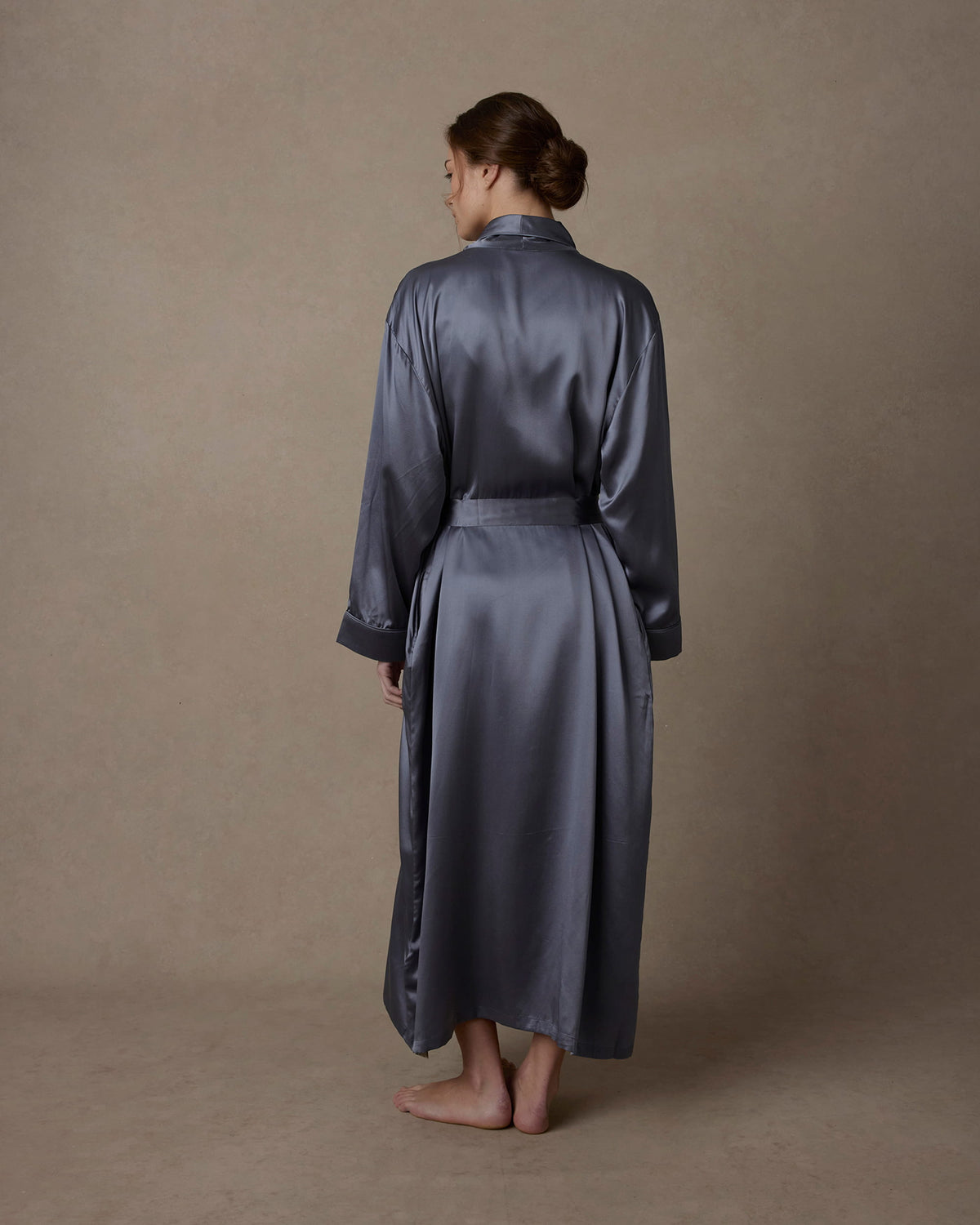 Cultiver - Silk Robe - Steel Blue M/L