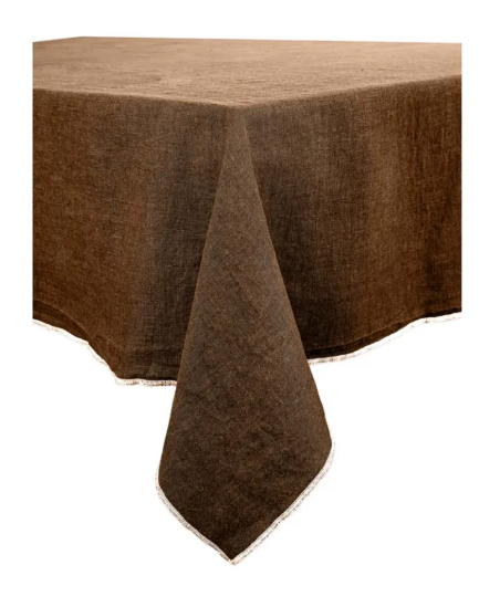 Venise Linen Tablecloth 160x300cm Mocha