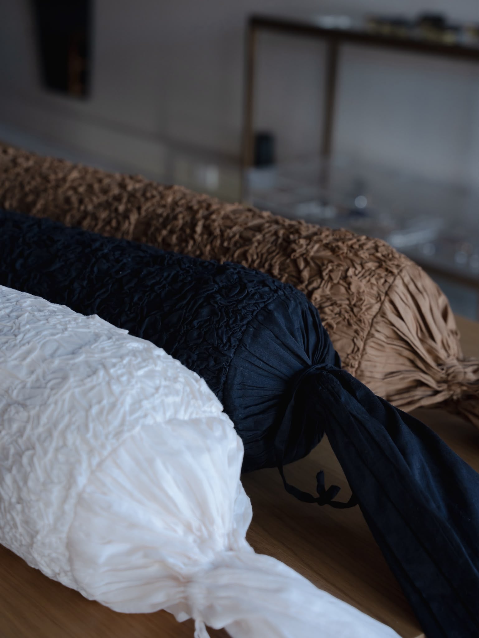 The Voile Collection by LEILAH - Gather Bolster - Safari