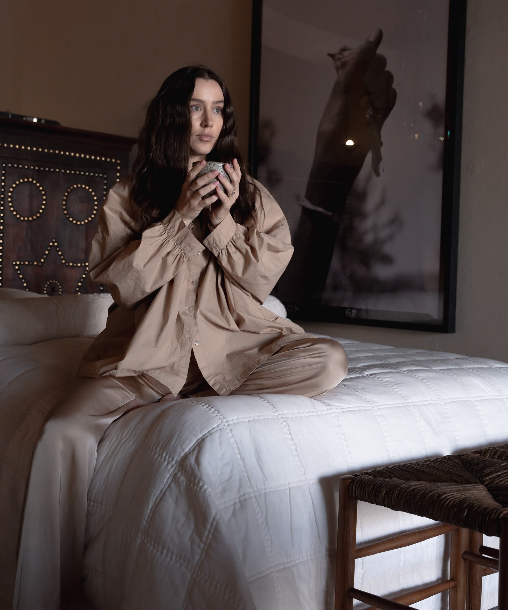 The Voile Collection by LEILAH - Tere Coverlet & Pillow Cover Set - Ecru