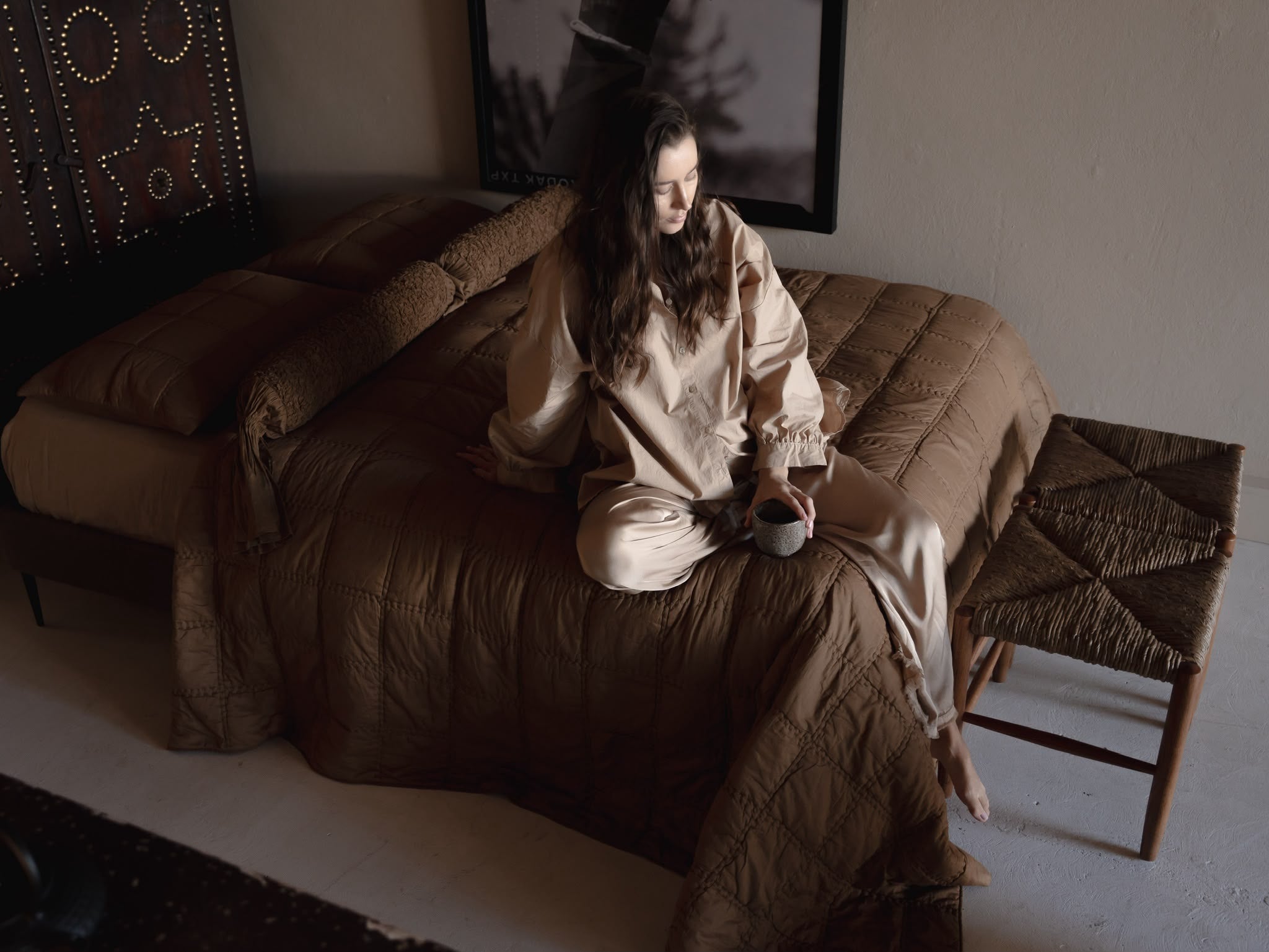 The Voile Collection by LEILAH - Gather Bolster - Safari