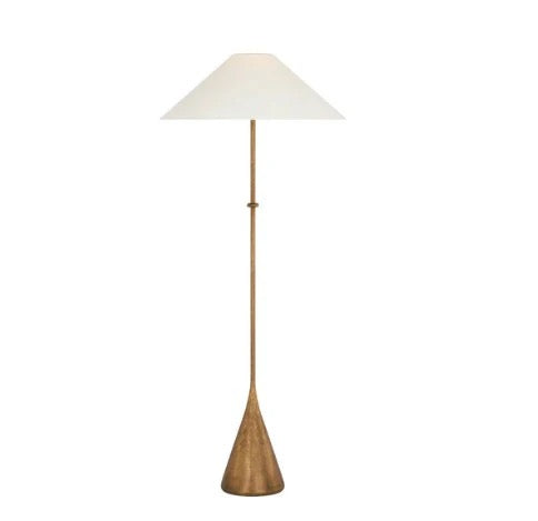 Zealous 62"  Lamp in Museum Gild with Linen Shade