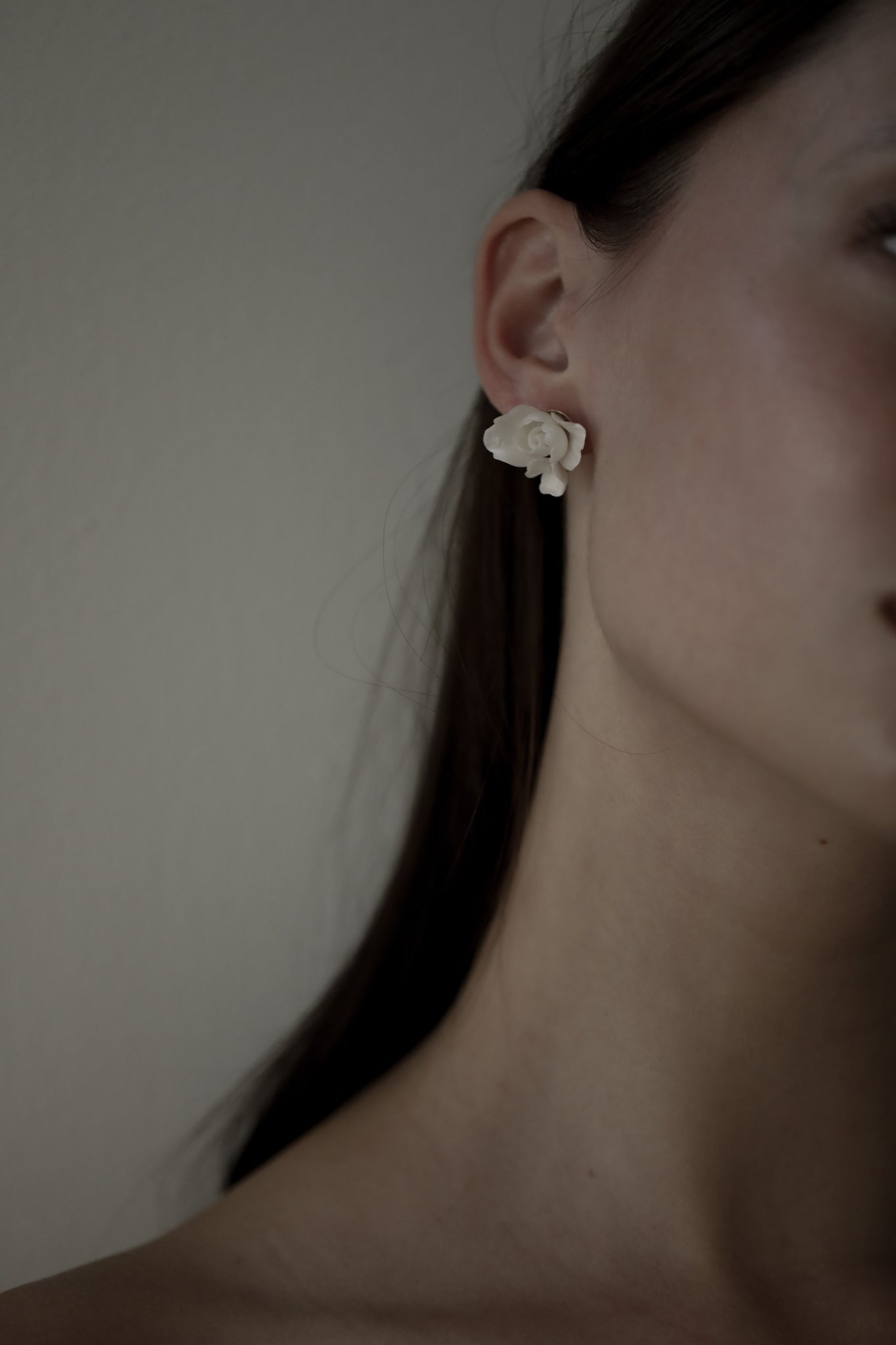 A.B Ellie Blossom Floral Stud Earrings - Ivory