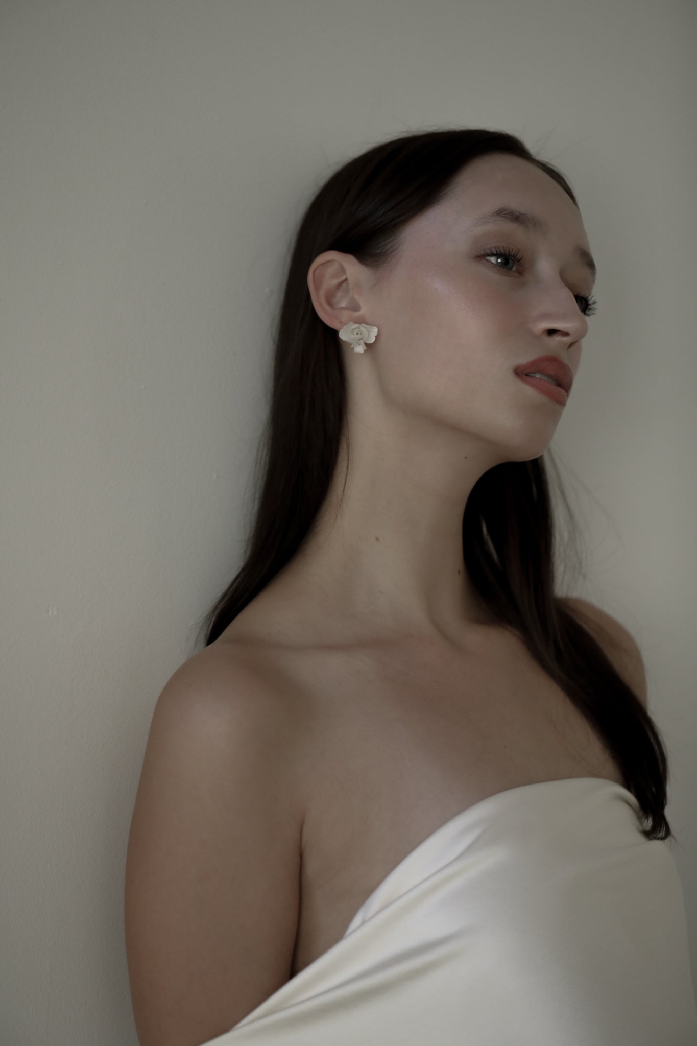 A.B Ellie Blossom Floral Stud Earrings - Ivory