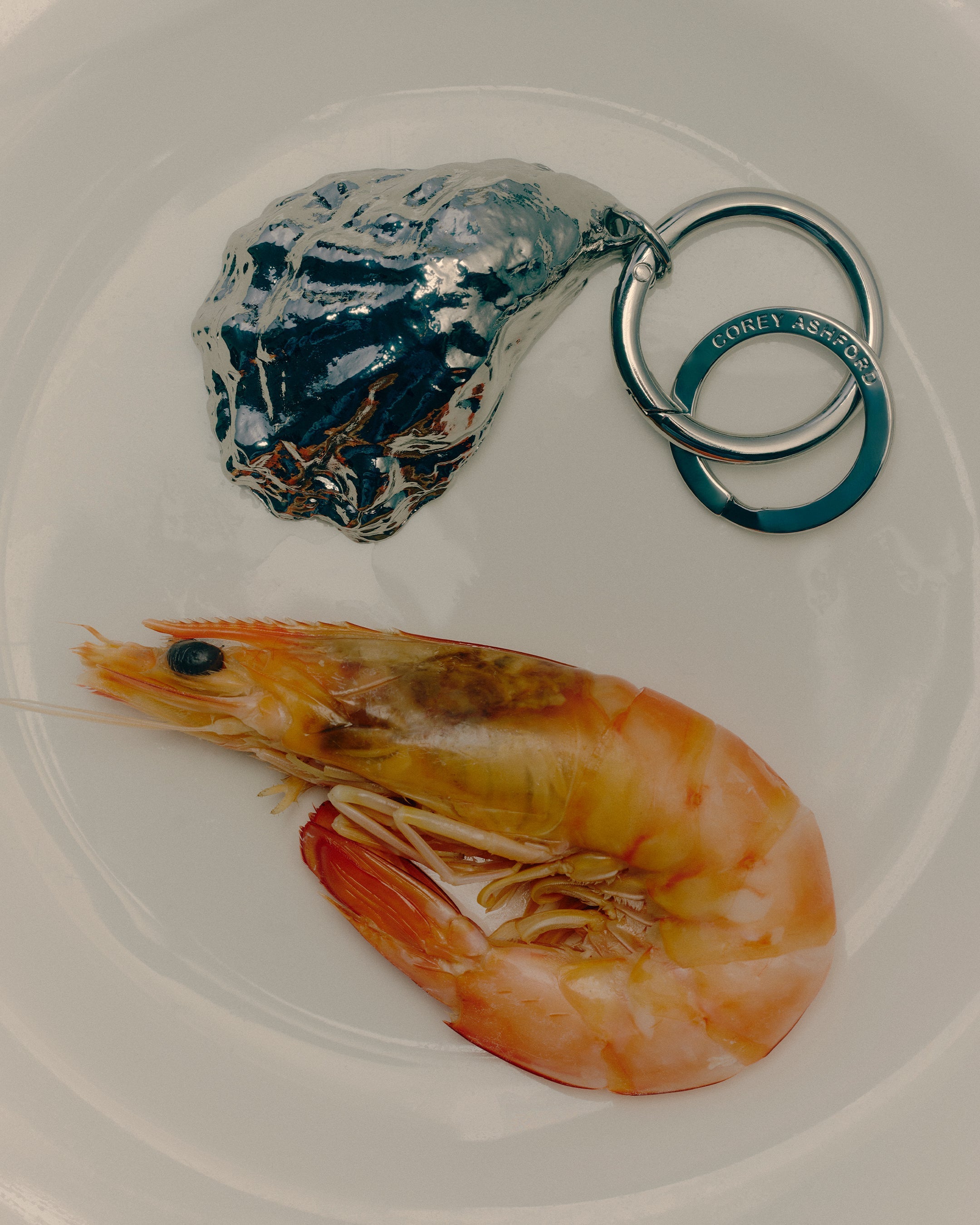 Corey Ashford - Oyster Keyring - Silver